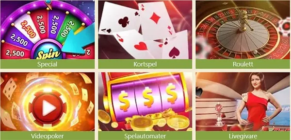 Categorías de juegos de casino